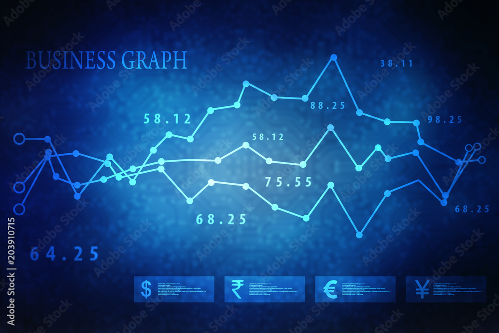 2d rendering Stock market online business concept. business Graph 2d rendering Stock market online business concept. business Graph
