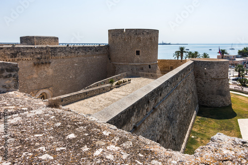 The medieval castle of Manfredonia built by Angevine-Swabian, Apulia, Italy