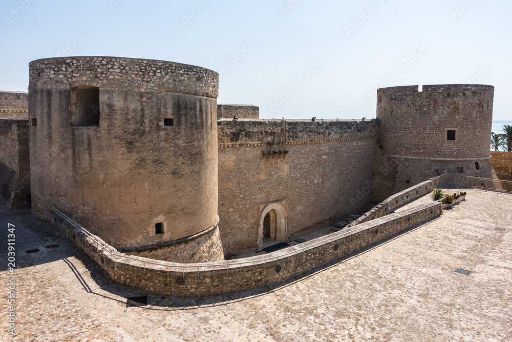 The medieval castle of Manfredonia built by Angevine-Swabian, Apulia, Italy