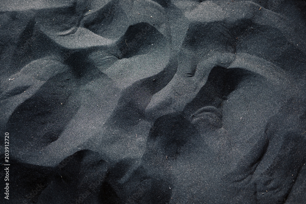 Fototapeta Czarny piasek podłogi tekstury z góry. Pomysły na projekt wnętrz i nadwozia