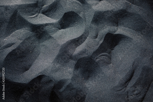 Fototapeta Czarny piasek podłogi tekstury z góry. Pomysły na projekt wnętrz i nadwozia