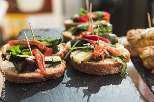 Spanish tapas called pintxos of the Basque country