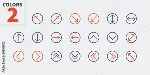 Arrows UI Pixel Perfect Well-crafted Vector Thin Line Icons 48x48 Ready for 24x24 Grid for Web Graphics and Apps with Editable Stroke. Simple Minimal Pictogram Part 2-5