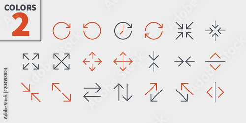 Arrows UI Pixel Perfect Well-crafted Vector Thin Line Icons 48x48 Ready for 24x24 Grid for Web Graphics and Apps with Editable Stroke. Simple Minimal Pictogram Part 3-5