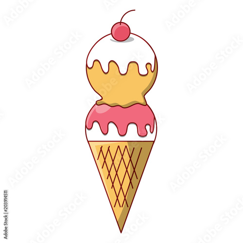 ice cream icon over white background, vector illustration