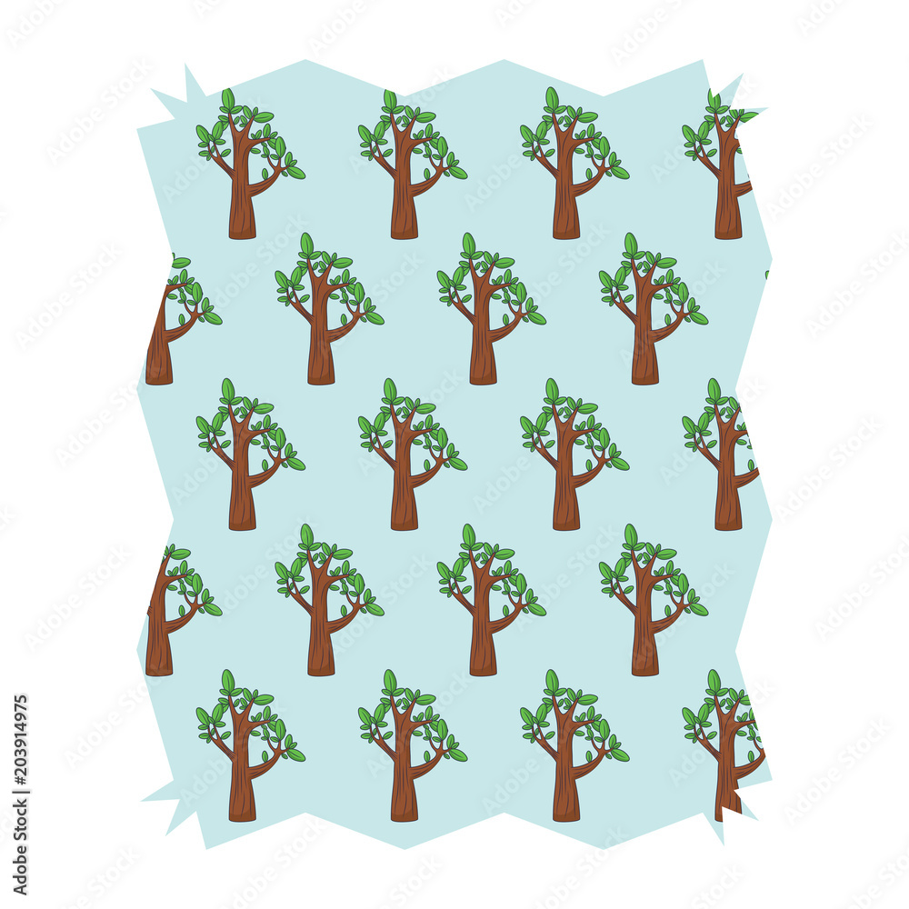 Fototapeta premium abstract frame with trees design over white background, colorful design. vector illustration