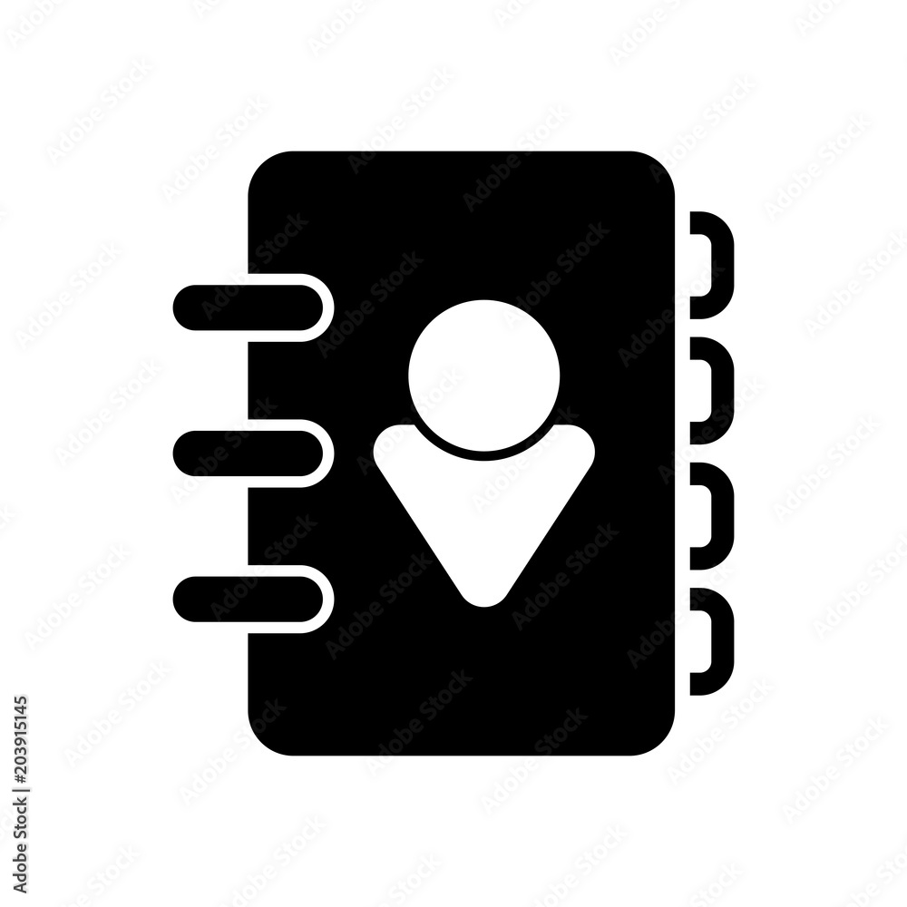 address book with person on cover. simple icon address book with person on cover. simple icon