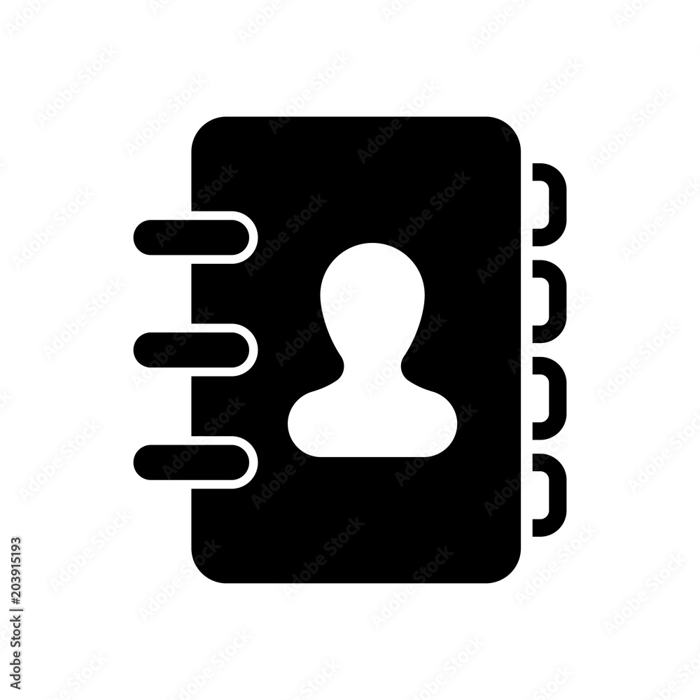 address book with person on cover. simple icon address book with person on cover. simple icon