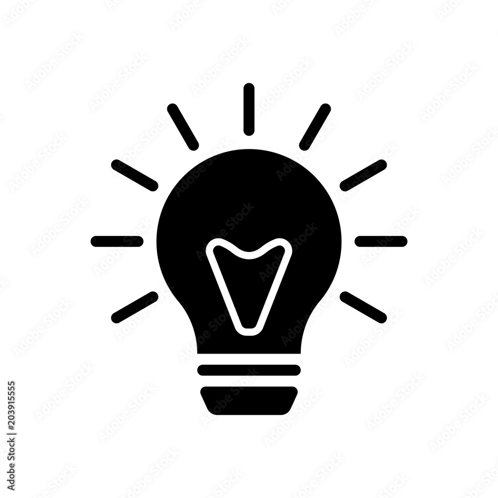 old bulb with light. simple single icon old bulb with light. simple single icon