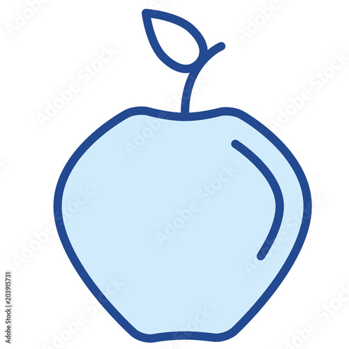 Apfel mit Blatt Vector Icon Illustration