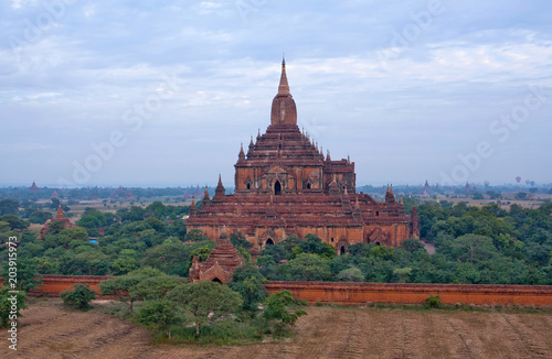 Famous ancient Sulamani pagoda in Bagan, Mandalay Division of Myanmar