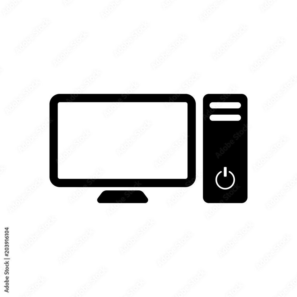 Personal computer, pc. System unit and monitor Personal computer, pc. System unit and monitor