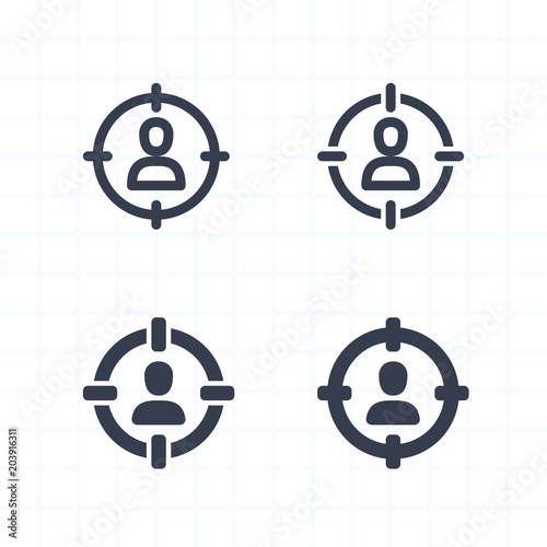 Target On Person - Contour & Cutout Icons . A set of professional, pixel-perfect icons.