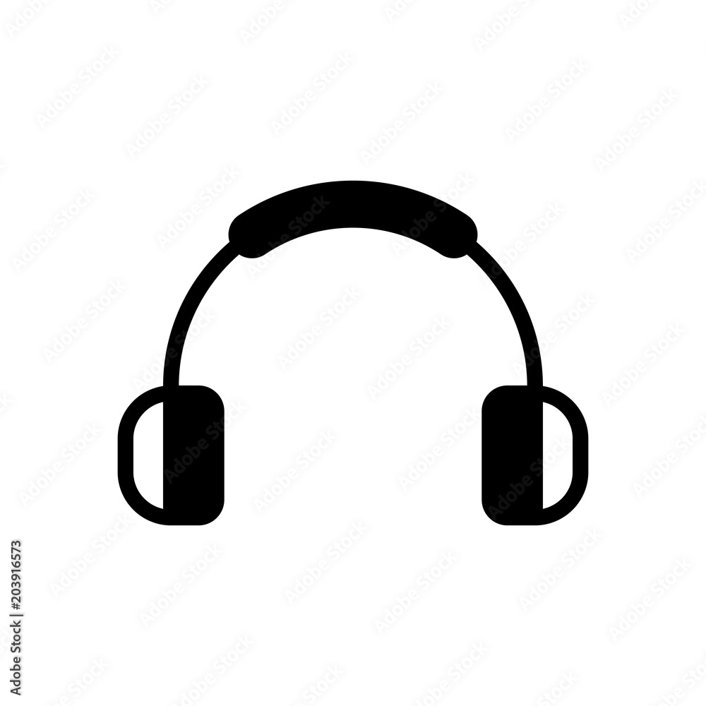 Headphones and music. Mute volume. Simple icon Headphones and music. Mute volume. Simple icon