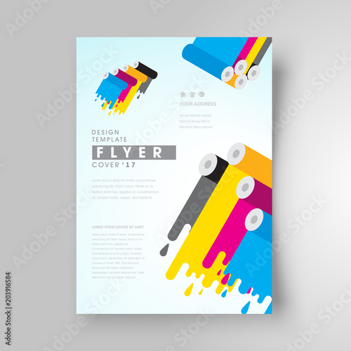 Flyer cover design print polygraphy cmyk element, business brochure size A4 template