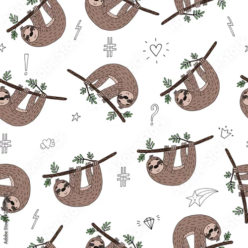 Tapety leniwce na gałęzi