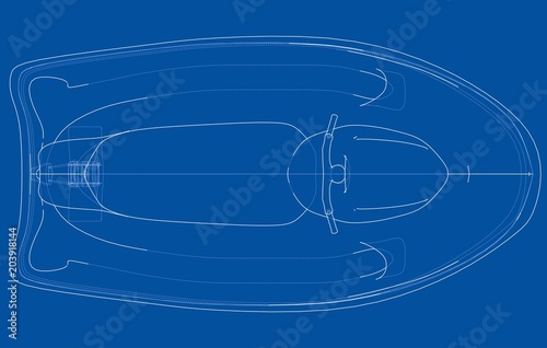 Jet ski sketch. Vector