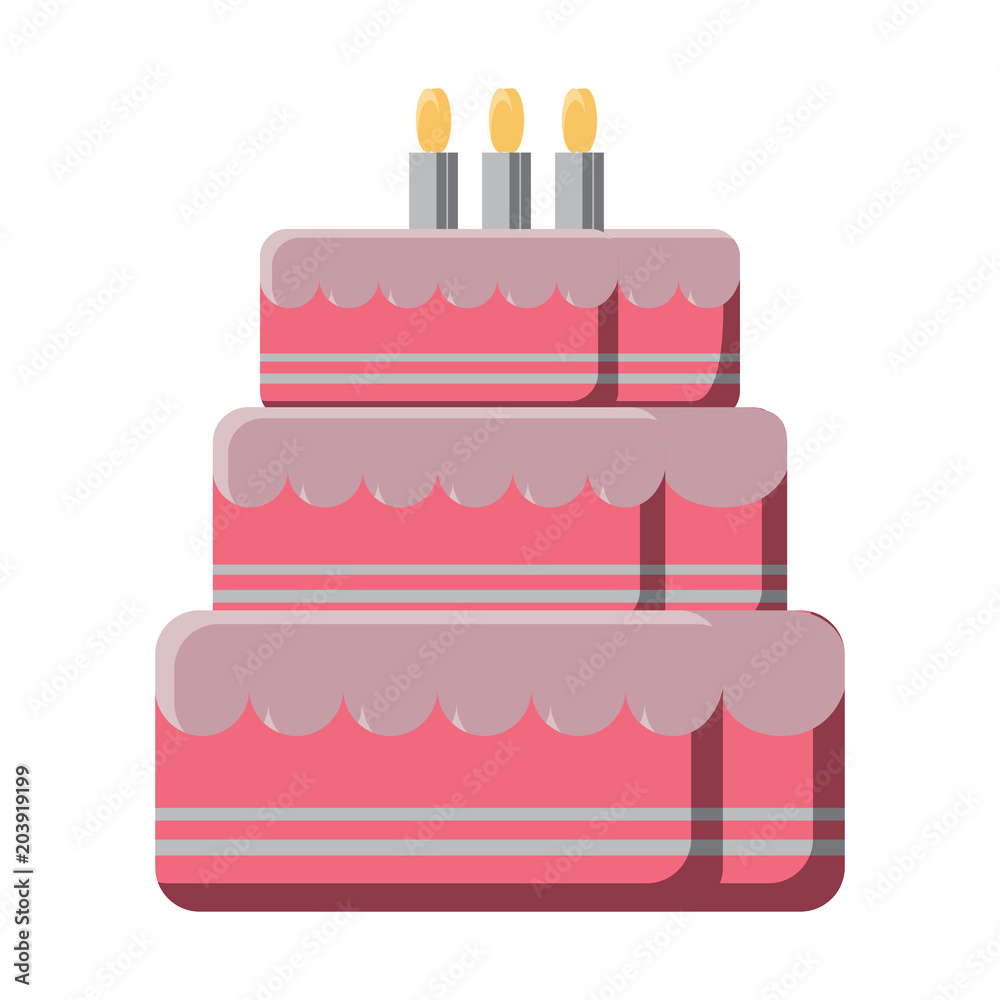 birthday cake with candles icon over white background, colorful design. vector illustration birthday cake with candles icon over white background, colorful design. vector illustration
