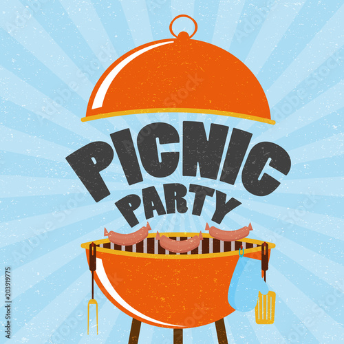Memorial Day barbecue. Flyer card invitation template.