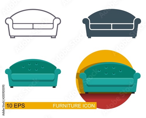 Vector icons of the sofa.