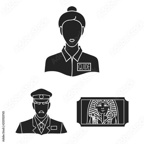 Museum and gallery black icons in set collection for design. Storage and exhibition of showpiece vector symbol stock web illustration.
