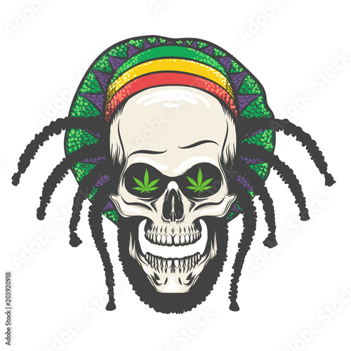 Rastaman Skull Illustration photo