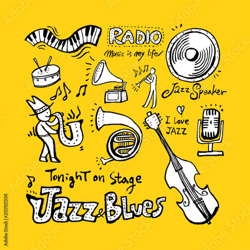 음악회 포스터 / 손으로 그린 음악 일러스트