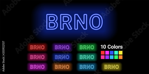 Neon name of Brno city