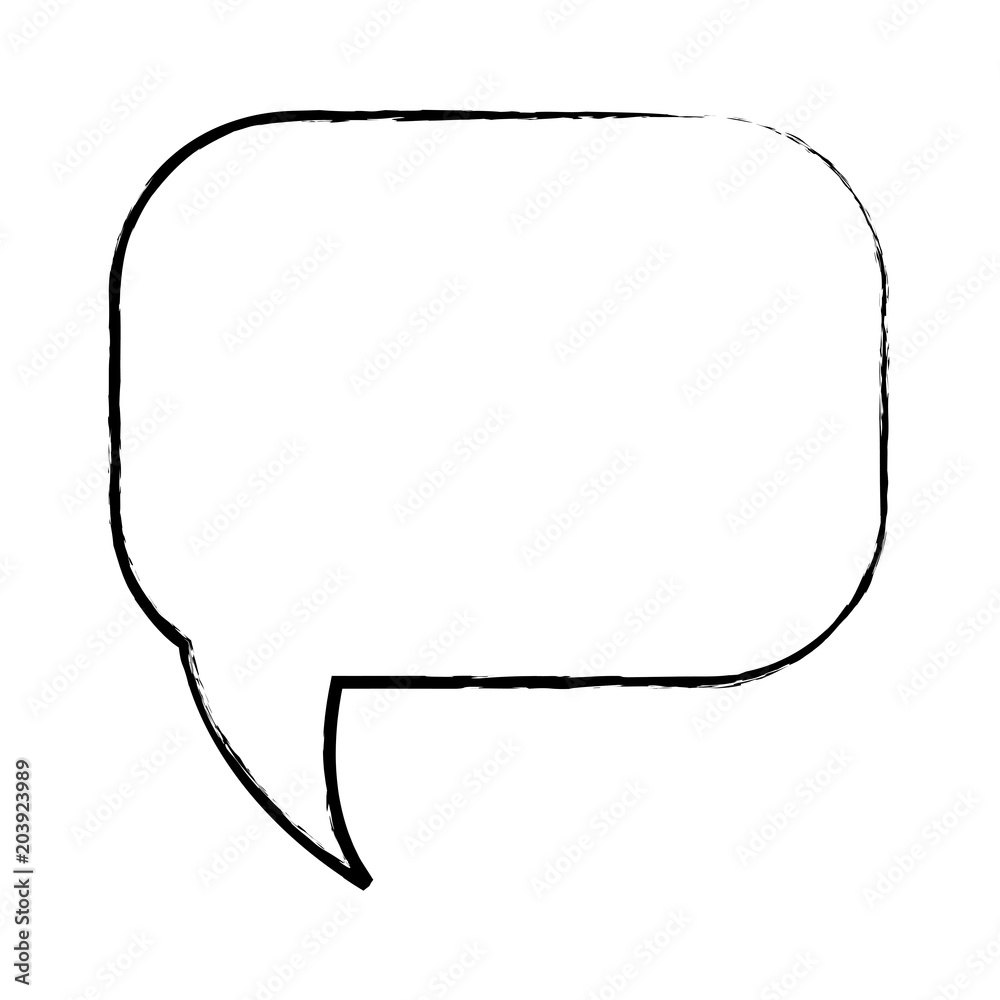sketch of speech square bubble icon over white background, vector illustration sketch of speech square bubble icon over white background, vector illustration