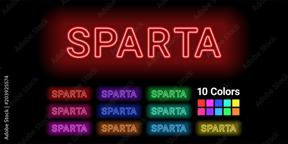 Neon name of Sparta city Neon name of Sparta city