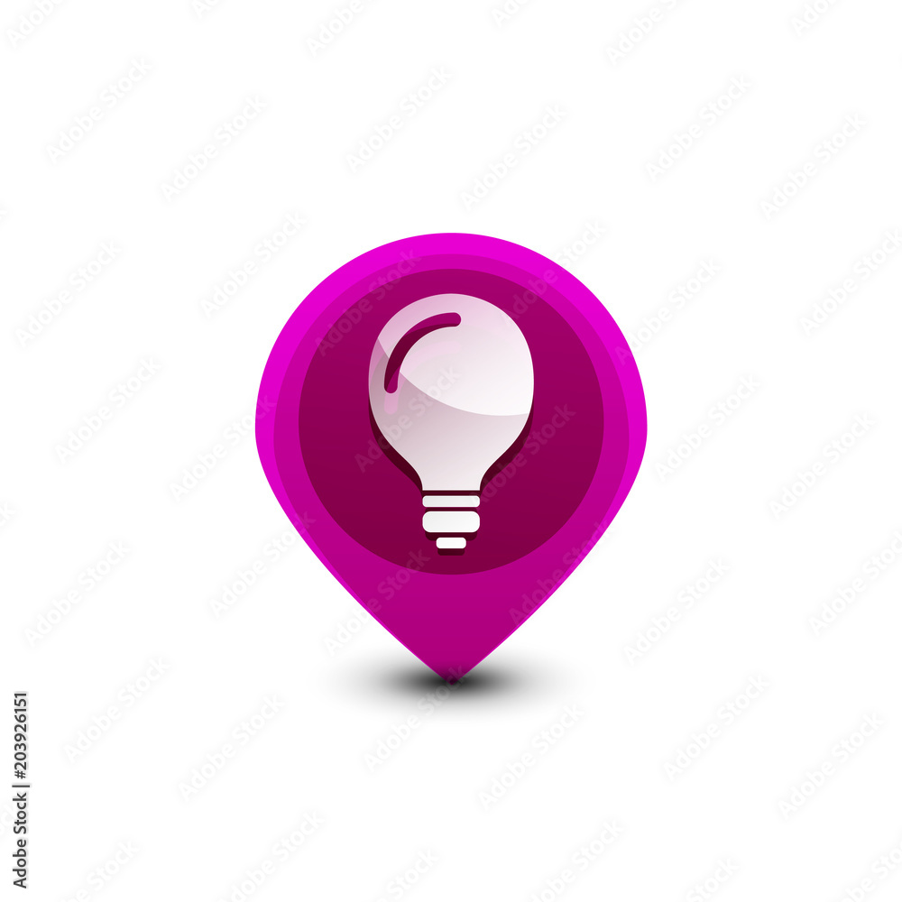 Light bulb, new idea concept web button Light bulb, new idea concept web button