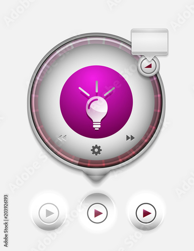 Light bulb, new idea concept web button