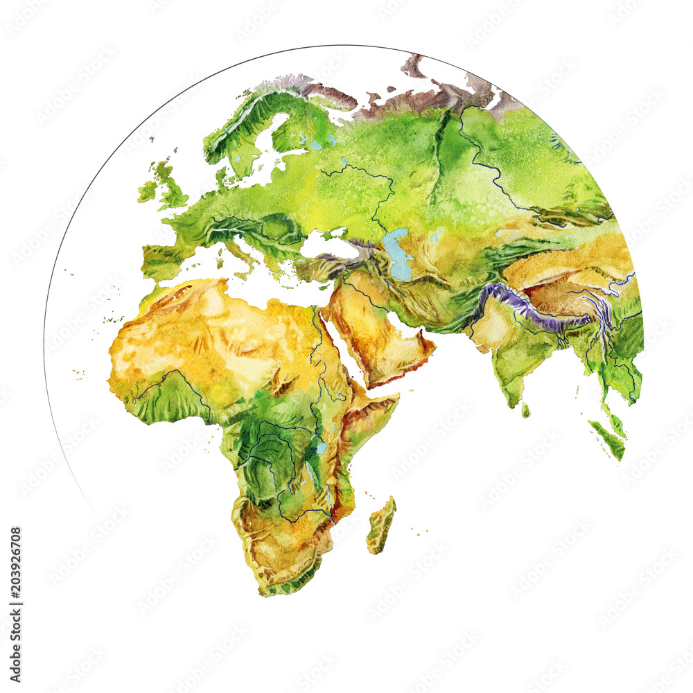 Amazing Africa And Asia Physical Map Free Photos