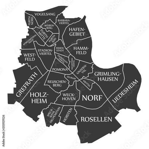 Neuss city map Germany DE labelled black illustration