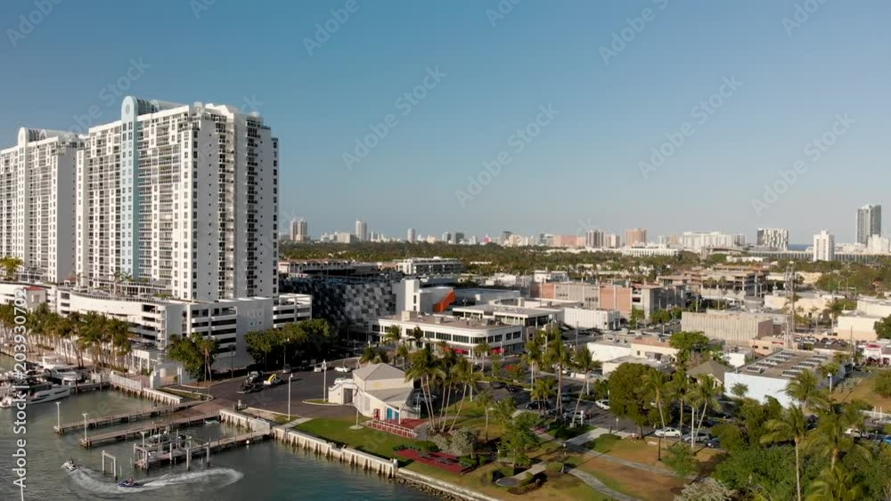 Aerial view of Miami Beach skyline from Maurice Gibb Memorial Park Aerial view of Miami Beach skyline from Maurice Gibb Memorial Park