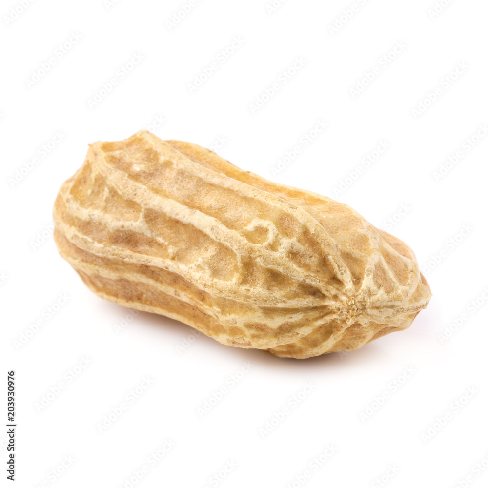 Dried peanuts isolated on a white background