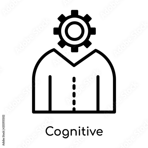 Cognitive icon isolated on white background