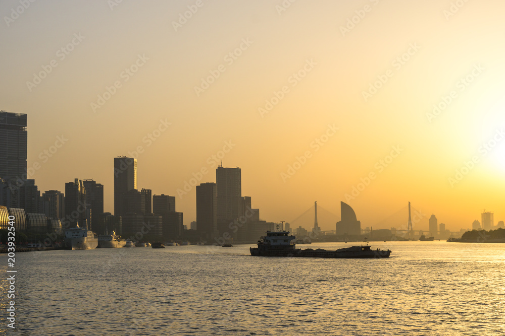 city skyline in shanghai china