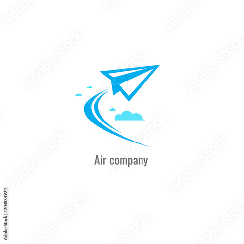 air company modern paper plane logo Template. vector. on white background. transportation