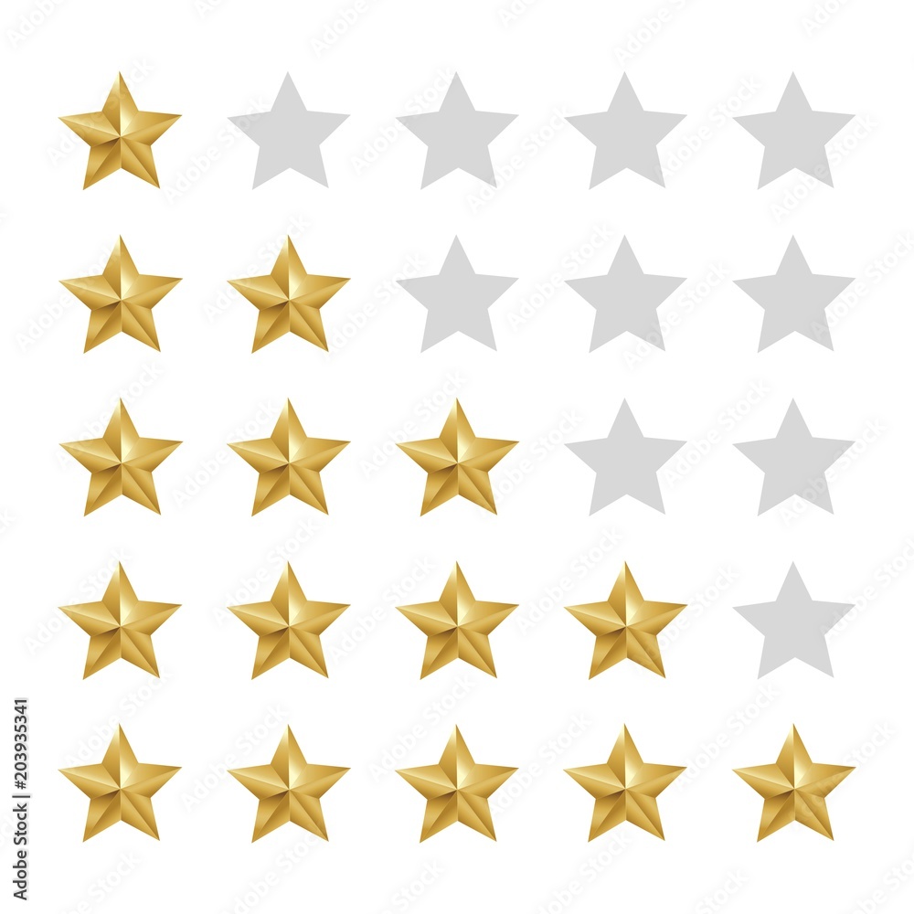 Five star rating vector set Five star rating vector set