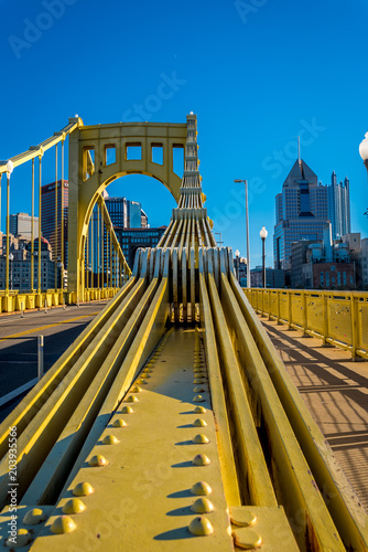 Roberto Clemente Bridge in Pittsburgh Pennsylvania photo
