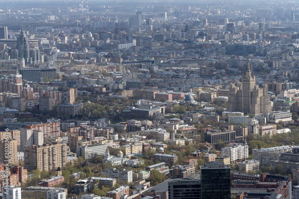 Панорама Москвы с 89 этажа небоскреба СИТИ. Красная Пресня, Беговая, Тверская..