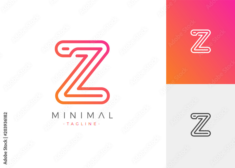 Minimal Line Letter Initial Z Logo Design Template. Vector Logo Illustration Minimal Line Letter Initial Z Logo Design Template. Vector Logo Illustration