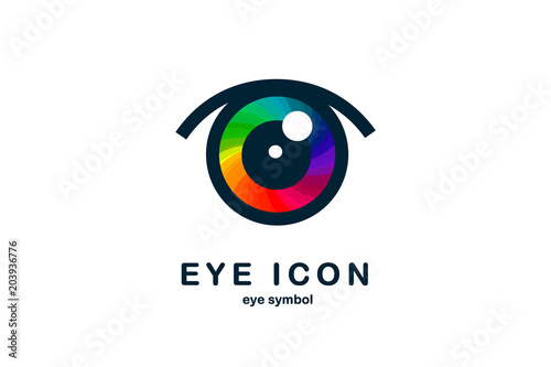eye icon eye symbol eye logo flat colorful vector