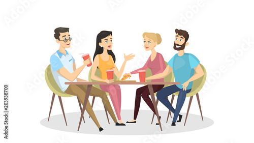 People at cafe.