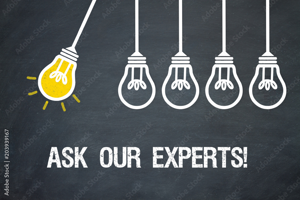 Fototapeta premium Ask our Experts! / Lampen / Konzept