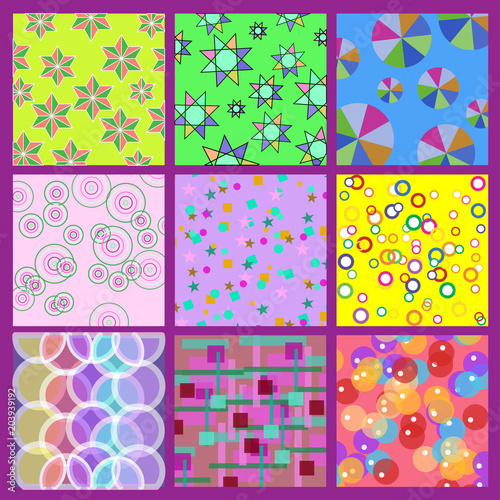 Colorful Background Set Geometric Shape Layout