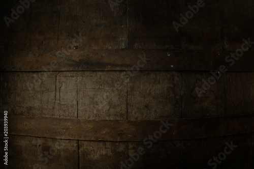 background of barrel and worn old table of wood