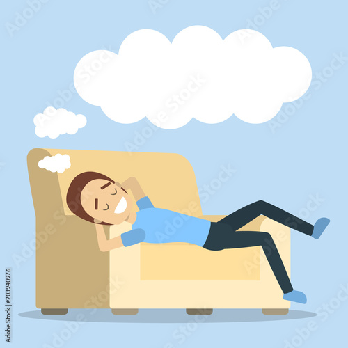 Woman relaxing and dreaming.
