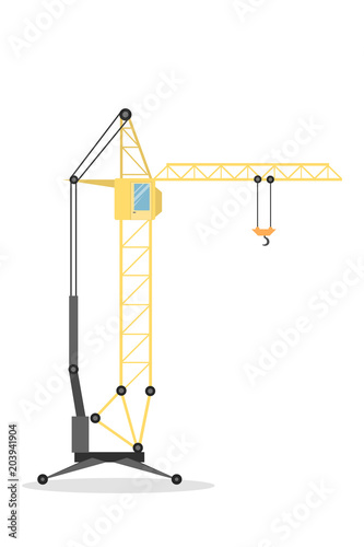 Isolated tower crane.